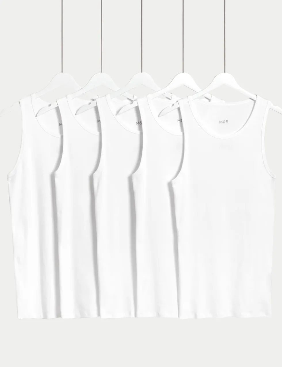 5 Pack Essential Cotton Sleeveless Vests