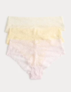 3 Pack Floral Lace Hipster Knickers