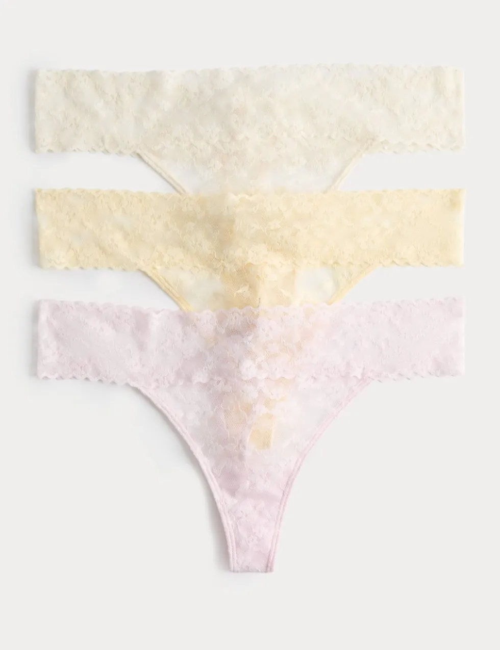 3 Pack Floral Lace Thongs