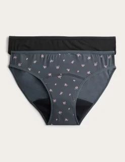 2 Pack Floral Period Bikini Knickers