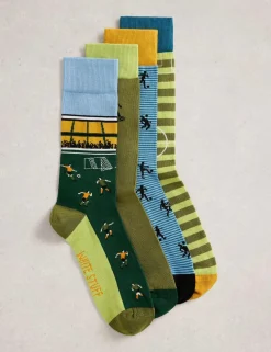 4 Pack Football Cotton Rich Socks