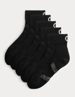 5 Pack Freshfeet Cushioned Cotton Rich Quarter Liner Sport Socks