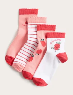 4 Pack Fun Berries Socks (6 Small - 7 Large)