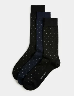 3 Pack Geometric Merino Wool Blend Socks