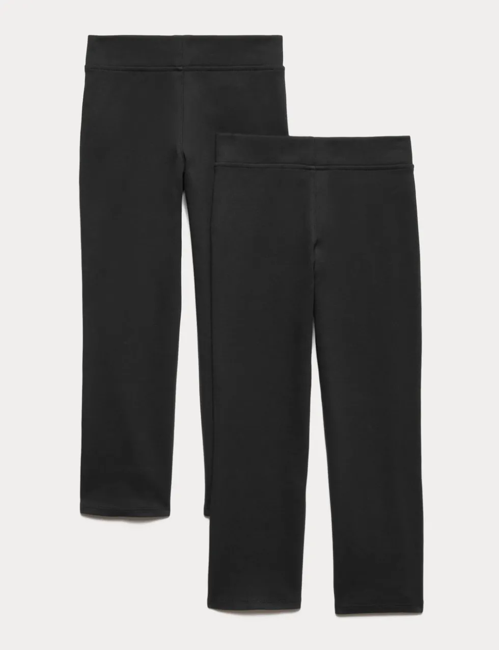 2 Pack Girls' Cotton Blend Knitted Trousers (2-18 Yrs)