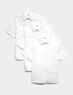 3 Pack Girls' Easy Dressing Easy Iron School Shirts (3-18 Yrs)