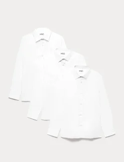 3 Pack Girls' Easy Iron School Shirts (2-16 Yrs)