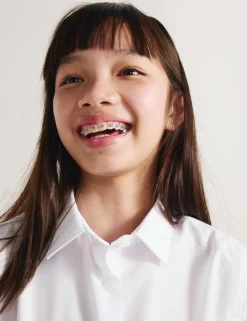 3 Pack Girls' Easy Iron School Shirts (2-16 Yrs)