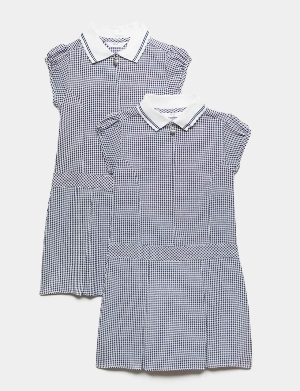 2 Pack Girls' Gingham School Dress (2-14 Yrs)