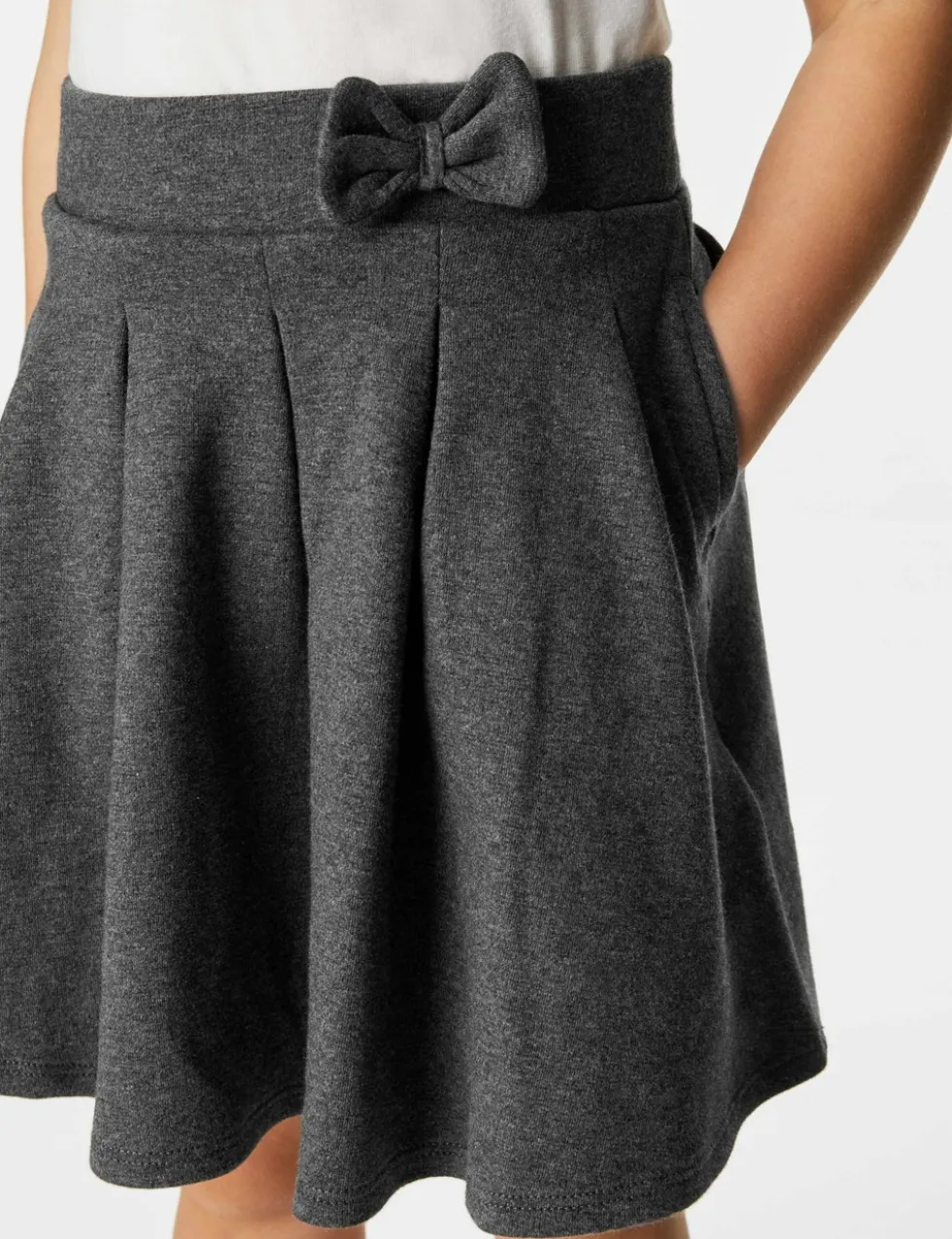 2 Pack Girls' Jersey Bow School Skirts (2-14 Yrs)