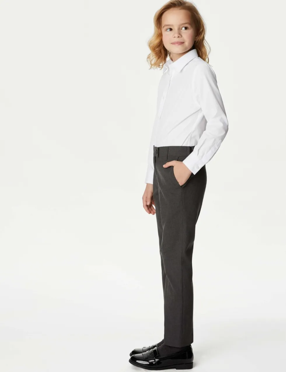 3 Pack Girls' Longer Length Easy Iron School Shirts (4-18 Yrs)