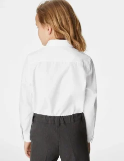 3 Pack Girls' Longer Length Easy Iron School Shirts (4-18 Yrs)