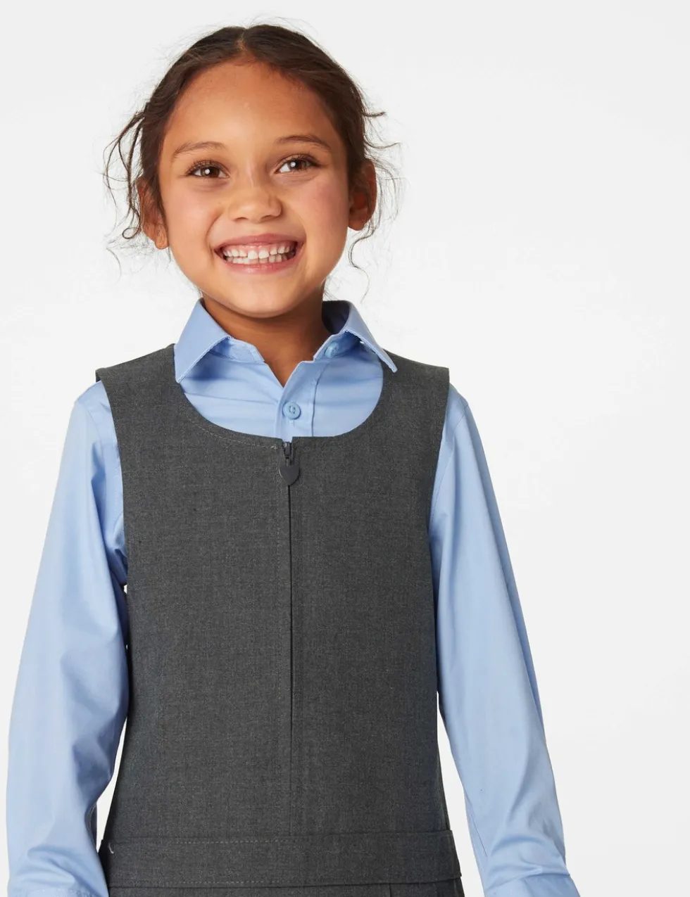 2 Pack Girls’ Pleated School Pinafores (2-12 Yrs)