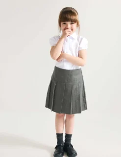 2 Pack Girls' Pleated School Skirts (2-18 Yrs)