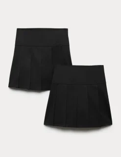 2 Pack Girls' Pleated School Skirts (2-18 Yrs)