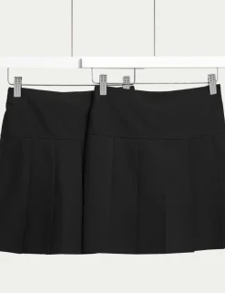 2 Pack Girls' Plus Fit Pleated School Skirts (2 - 18 Yrs)