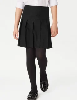 2 Pack Girls' Plus Fit Pleated School Skirts (2 - 18 Yrs)