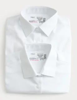 2 Pack Girls' Pure Cotton Regular Fit School Shirts (2-18 Yrs)