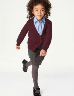 2 Pack Girls' Pure Cotton School Cardigan (3-18 Yrs)