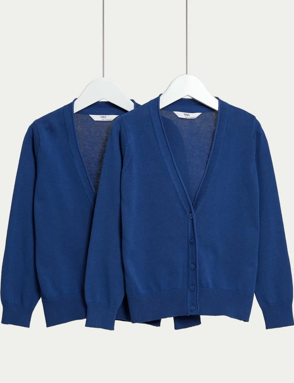 2 Pack Girls' Pure Cotton School Cardigan (3-18 Yrs)