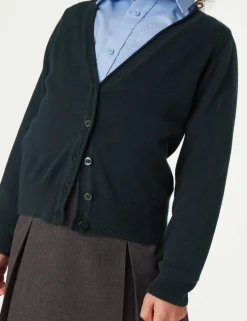 2 Pack Girls' Pure Cotton School Cardigan (3-18 Yrs)
