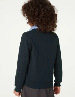 2 Pack Girls' Pure Cotton School Cardigan (3-18 Yrs)