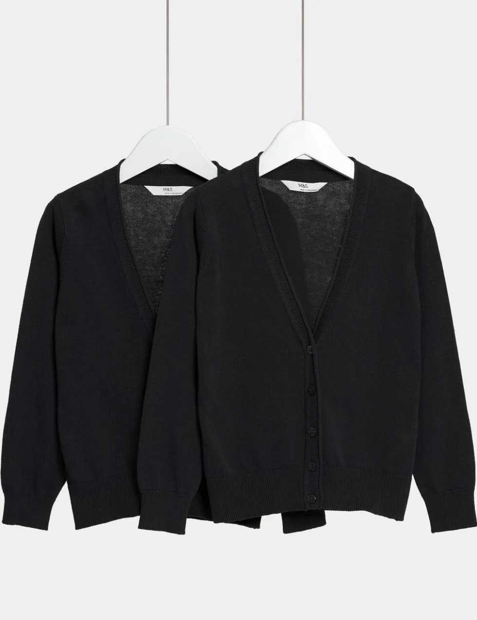 2 Pack Girls' Pure Cotton School Cardigan (3-18 Yrs)