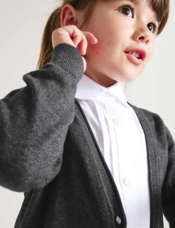 2 Pack Girls' Pure Cotton School Cardigan (3-18 Yrs)