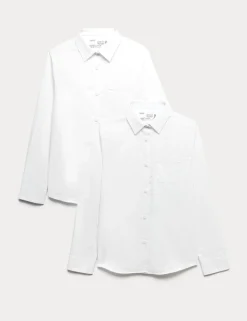 2 Pack Girls’ Regular Fit Cotton School Shirts (2-18 Yrs)