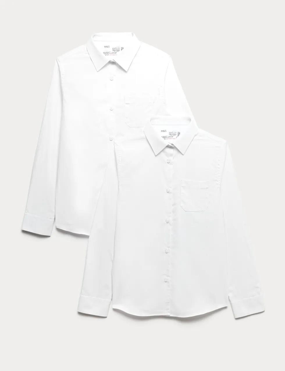 2 Pack Girls’ Regular Fit Cotton School Shirts (2-18 Yrs)