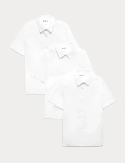 3 Pack Girls' Slim Fit Easy Iron School Shirts (2-16 Yrs)