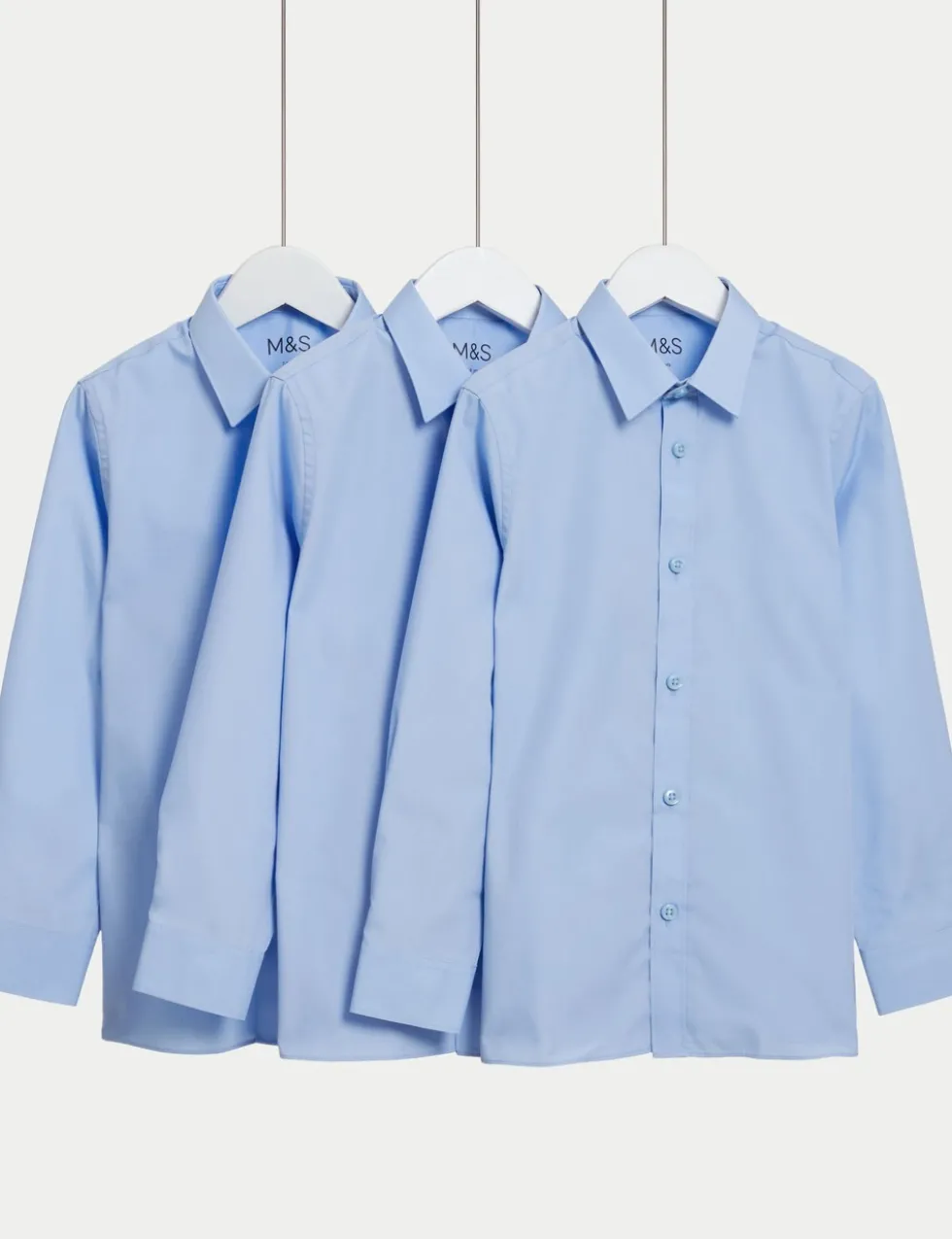 3 Pack Girls' Slim Fit Easy Iron School Shirts (2-16 Yrs)