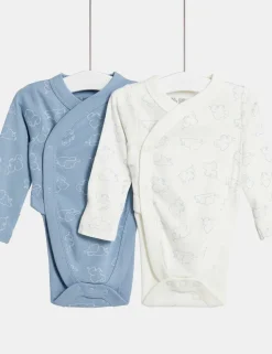 2 Pack Hip Dysplasia Pure Cotton Bodysuits (7lbs-1 Yrs)