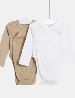 2 Pack Hip Dysplasia Pure Cotton Bodysuits (7lbs-1 Yrs)