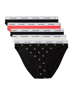 5 Pack Icon Logo Cotton Rich Bikini Knickers