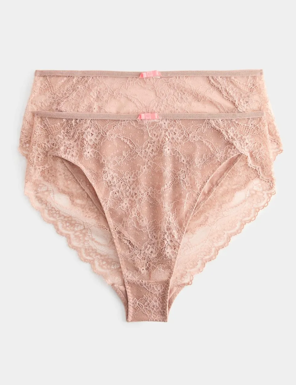 2 Pack Ida Lace High Waisted High Leg Knickers