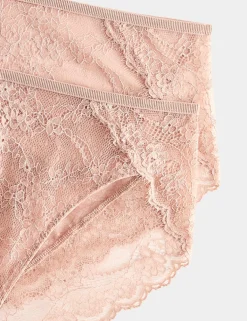 2 Pack Ida Lace High Waisted High Leg Knickers