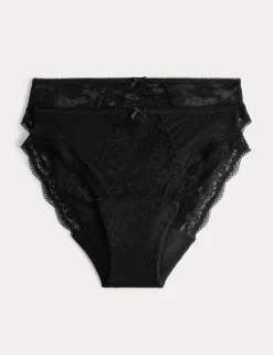 2 Pack Jasmine Lace High Leg Period Knickers