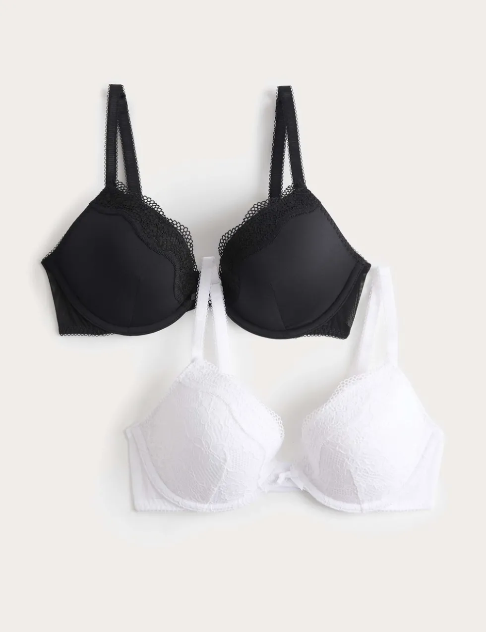 2 Pack Jasmine Lace Wired Plunge Bras (A-E)