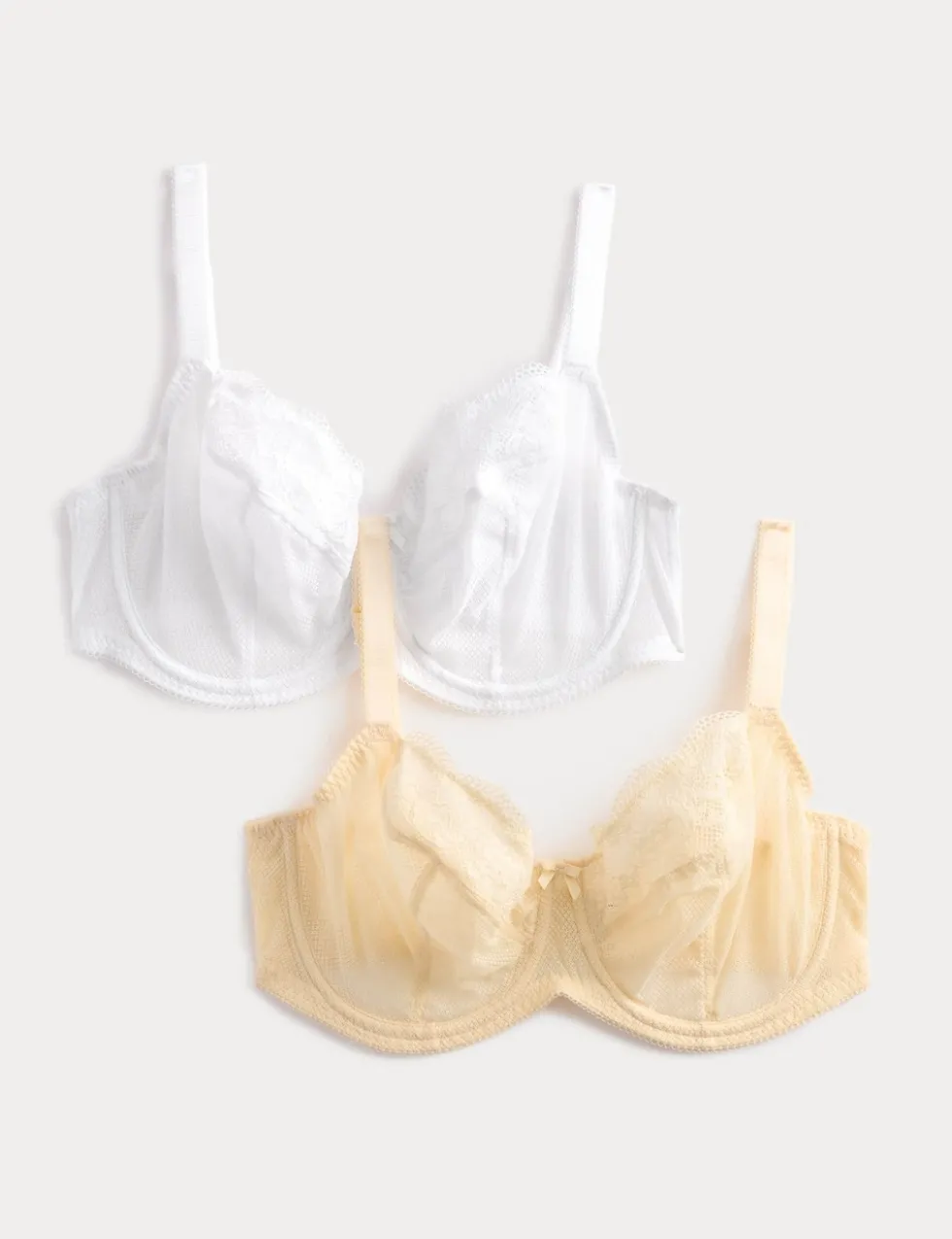2 Pack Jasmine Lace Wired Balcony Bras (F+)