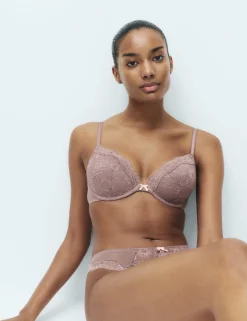 2 Pack Jasmine Lace Wired Plunge Bras (A-E)
