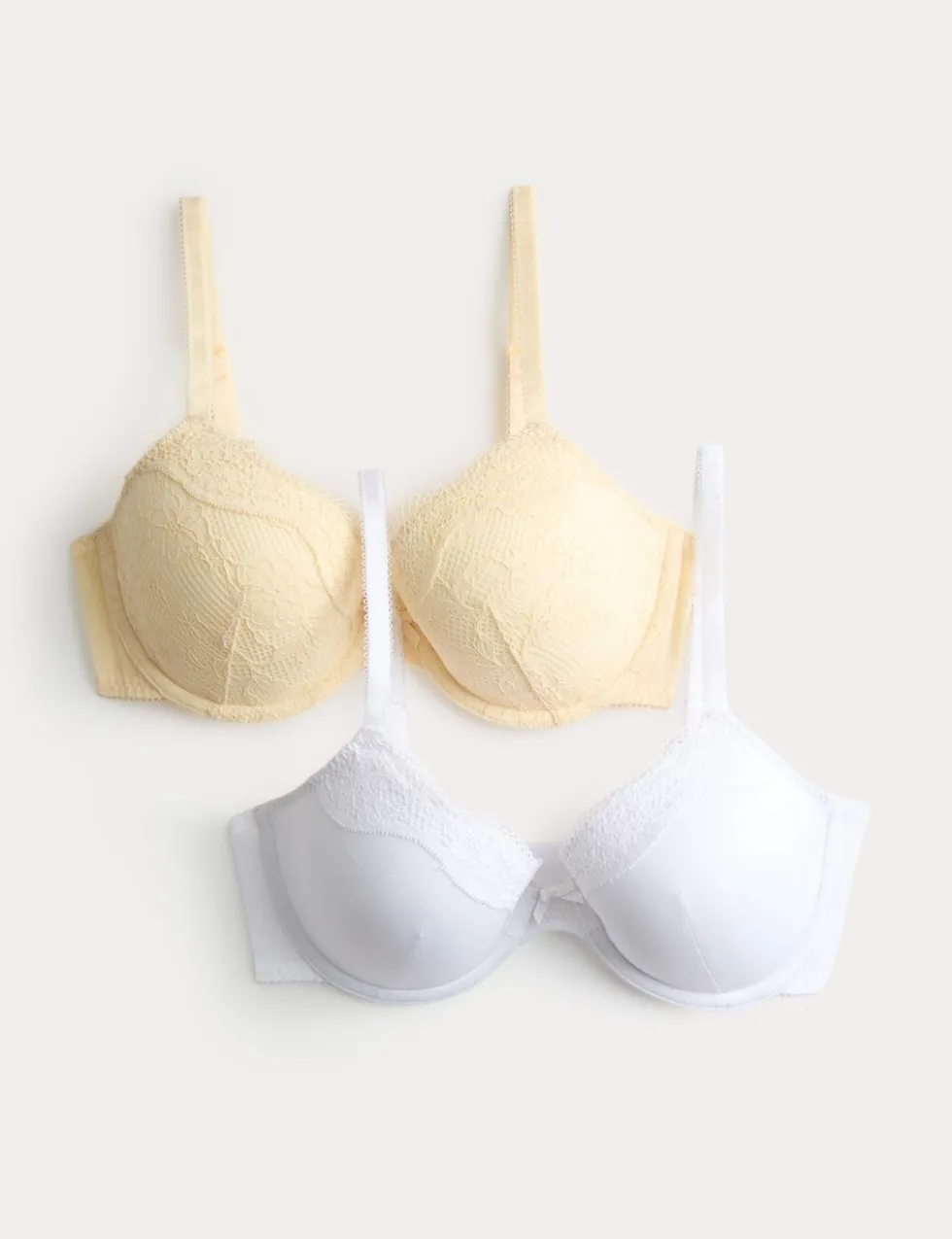 2 Pack Jasmine Lace Wired Demi Cup Bras (A-E)