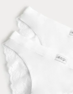 2 Pack Juni Cotton Rib Brazilian Knickers