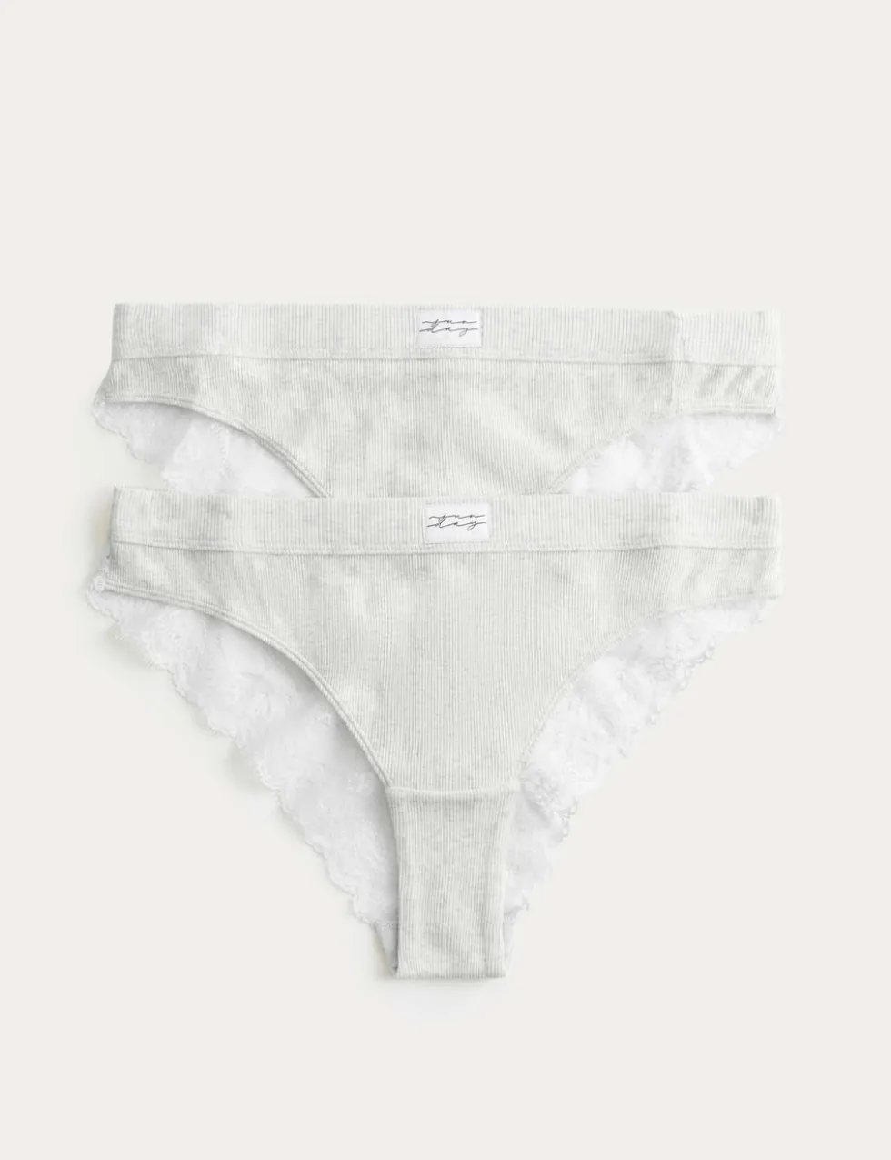 2 Pack Juni Cotton Rib Brazilian Knickers