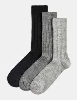 3 Pack Lambswool Rich Socks