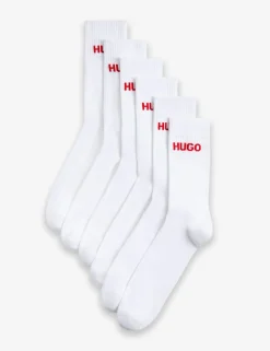 6 Pack Logo Cotton Rich Ribbed Socks