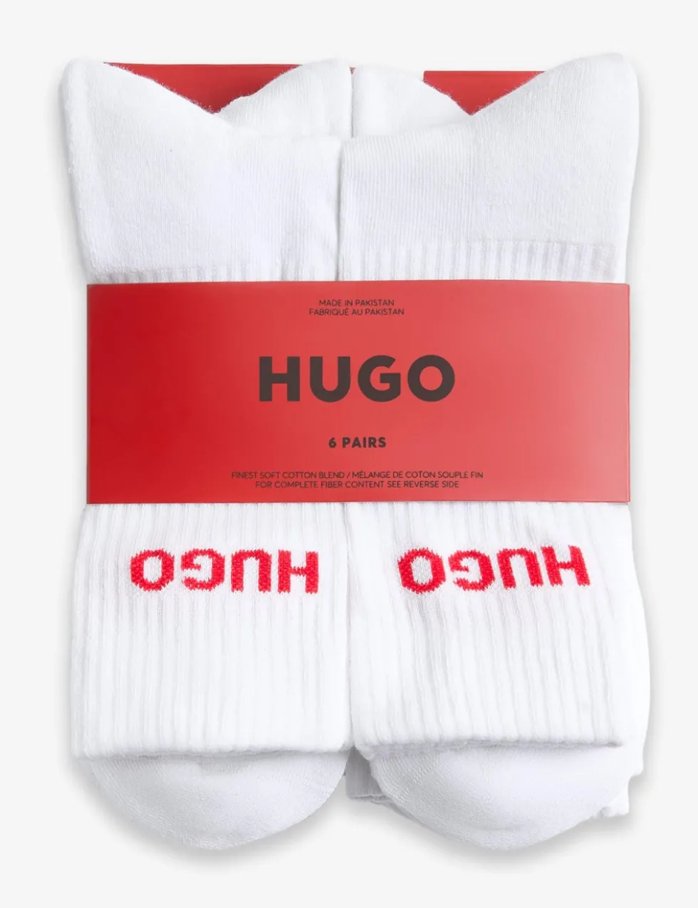 6 Pack Logo Cotton Rich Ribbed Socks