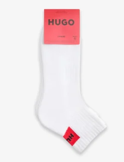 3 Pack Logo Label Cotton Rich Ribbed Socks