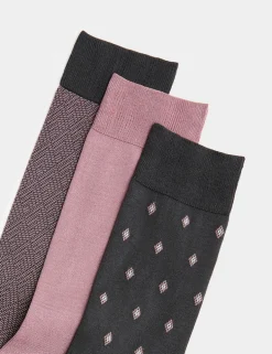 3 Pack Mercerised Cotton Rich Socks