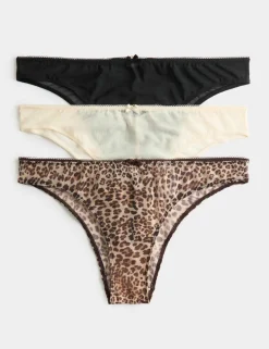 3 Pack Mesh Brazilian Knickers